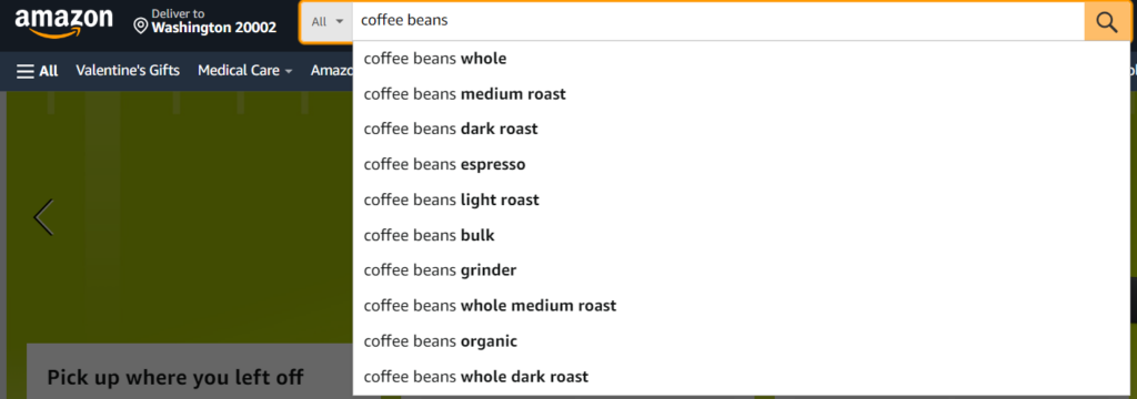 Amazon Search Box