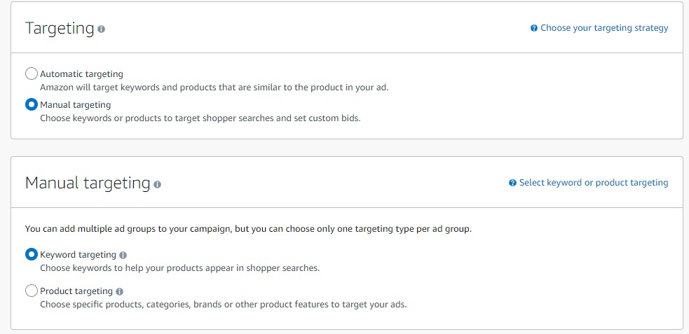 Manual targeting