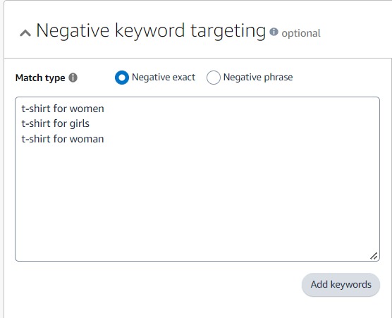 negative targets