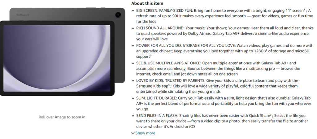 Amazon Bullet Points