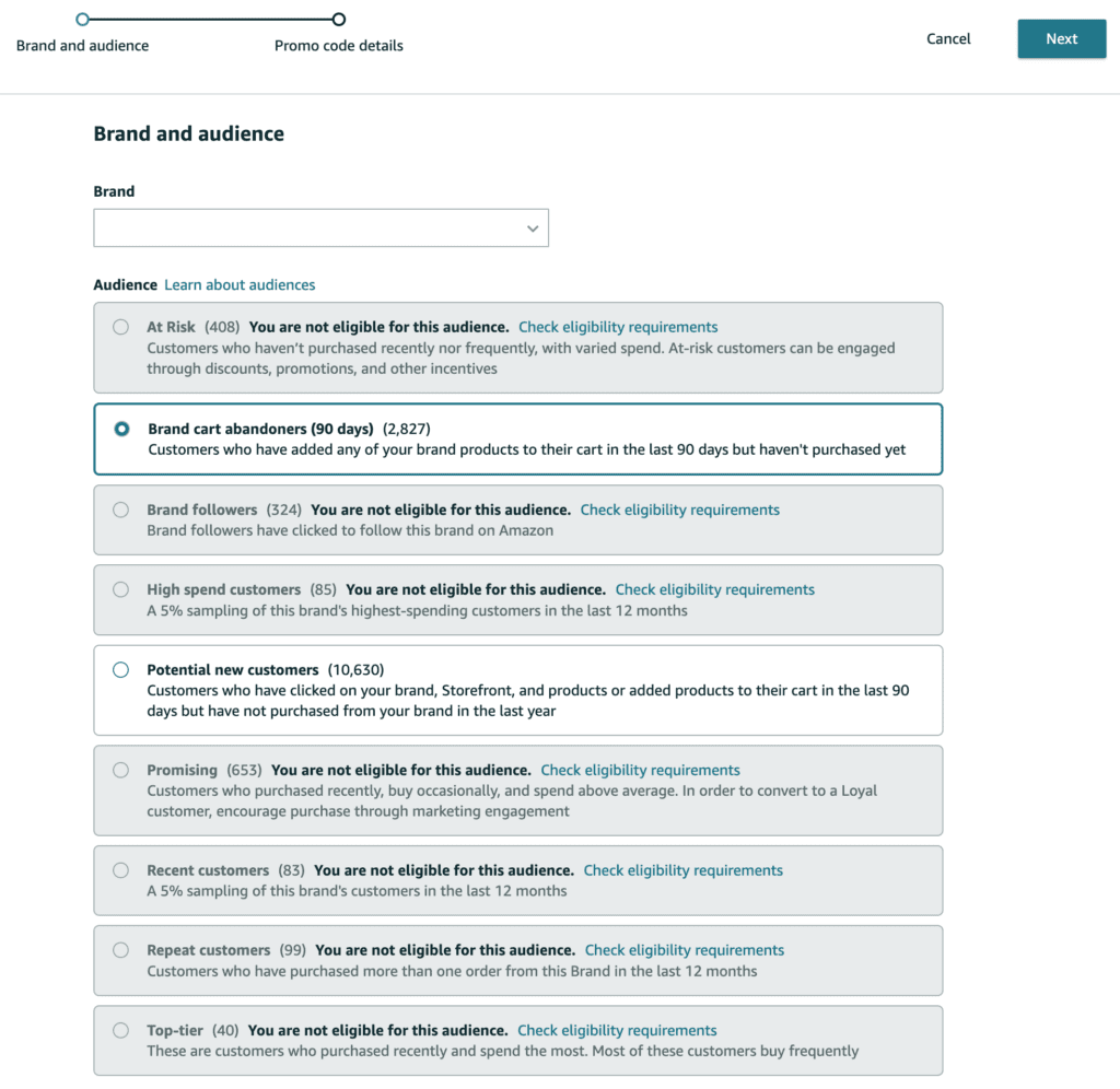 Registered Brand selection