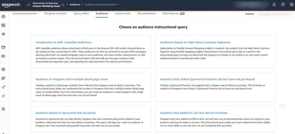 Pre-made templates to build custom audiences
