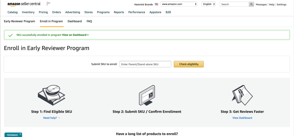 amazon early reviewer program
