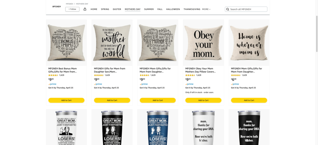 mothers day brand page